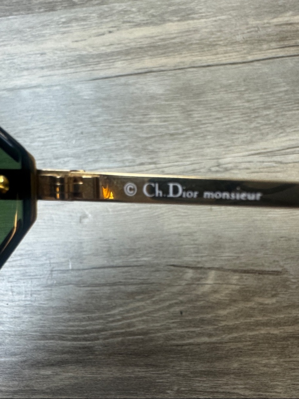 Christian Dior Monsieur 2392 Vintage Shield Sunglasses Green Gold - Picture 6 of 9